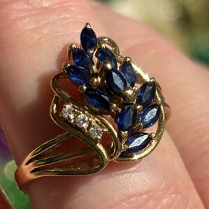 14k Sapphire Diamond Ring NFS